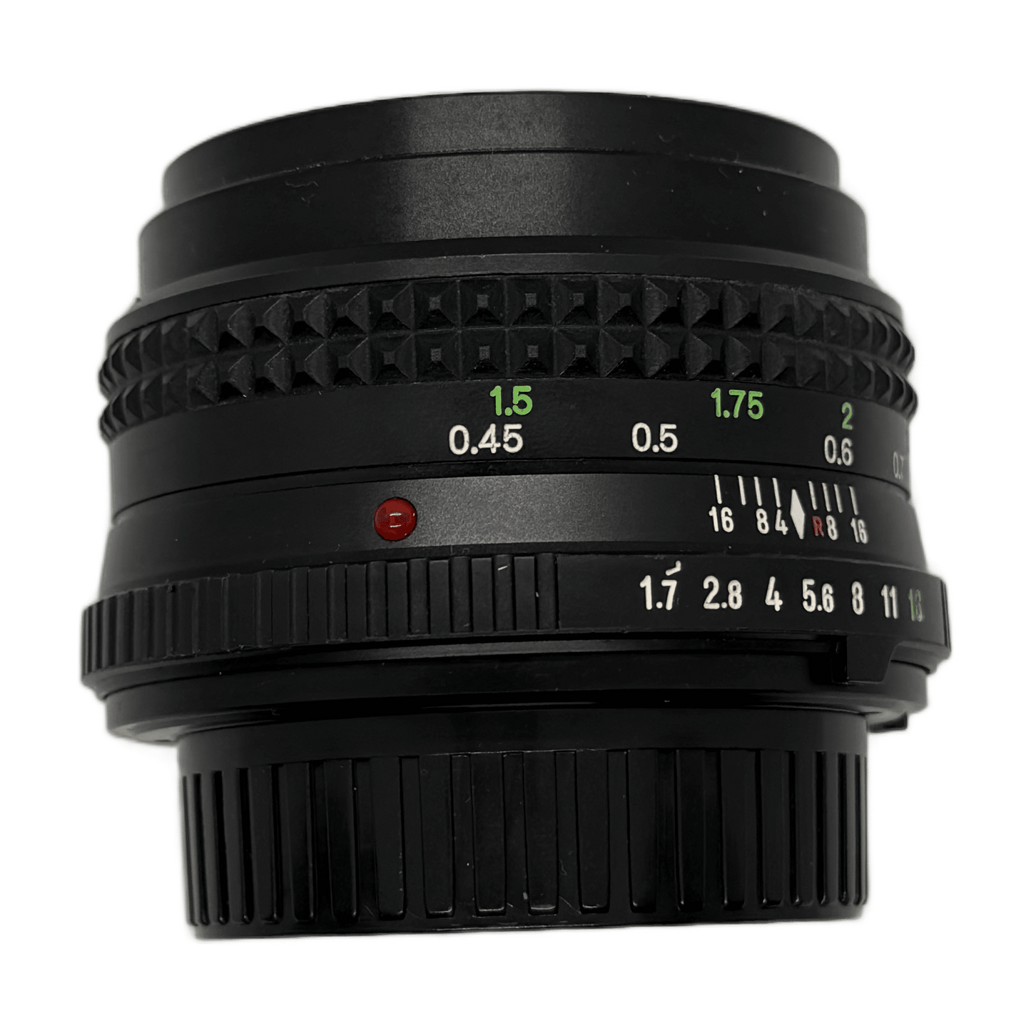 Minolta MD Rokkor 50mm f/1.7, side