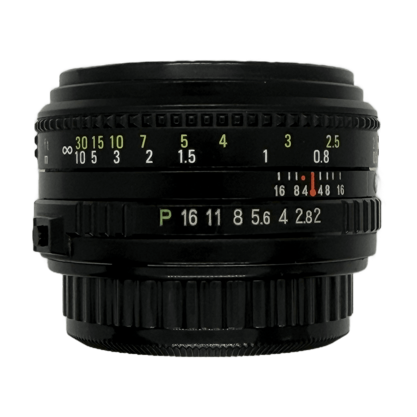 Ricoh Rikenon P 50mm f/2, side