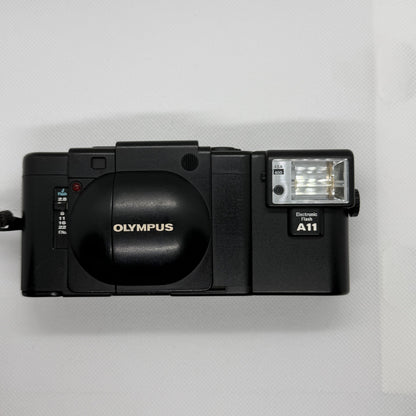 Olympus XA with A11 flash, clamshell closed