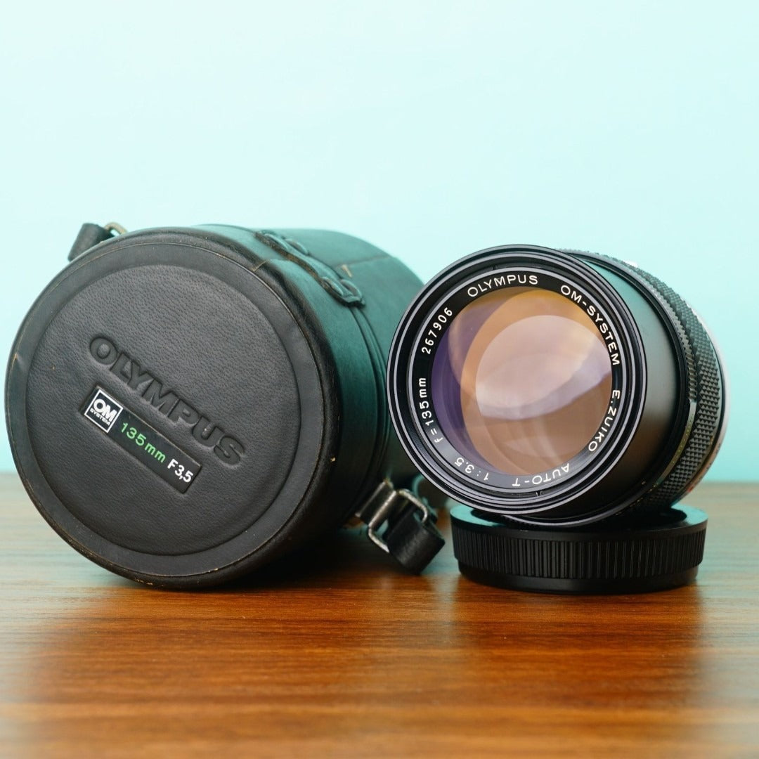 Olympus E.ZUIKO AUTO-T 135mm F3.5 with case - Filem.sg