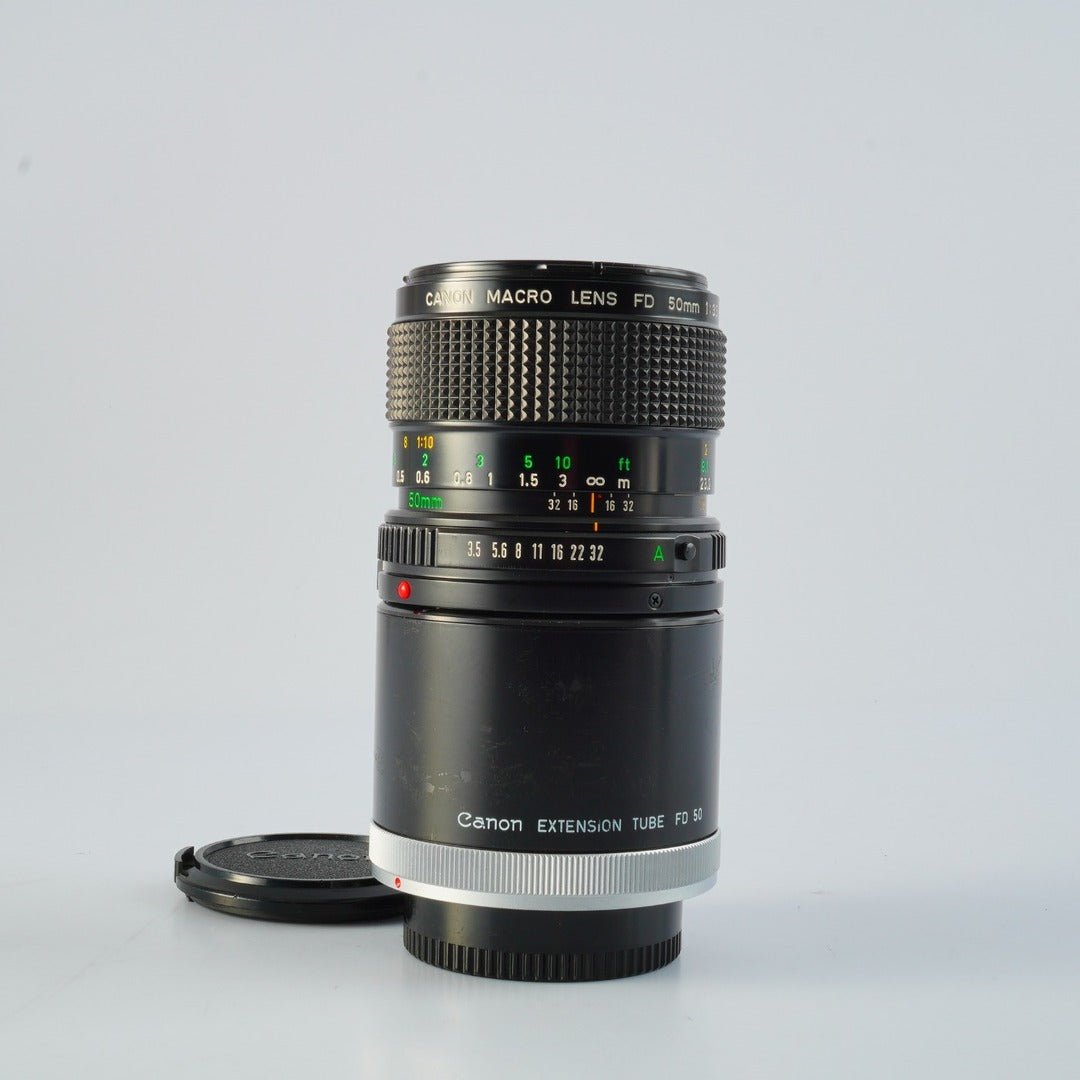 Canon New FD 50mm f3.5 Macro + Extension Tube FD 50 - Filem.sg