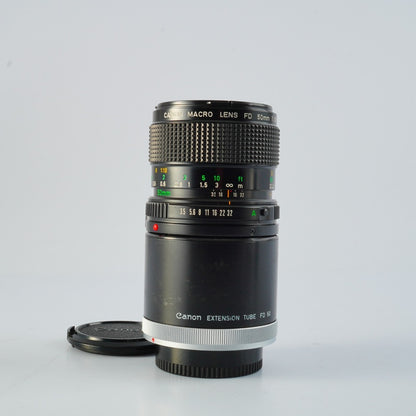 Canon New FD 50mm f3.5 Macro + Extension Tube FD 50 - Filem.sg