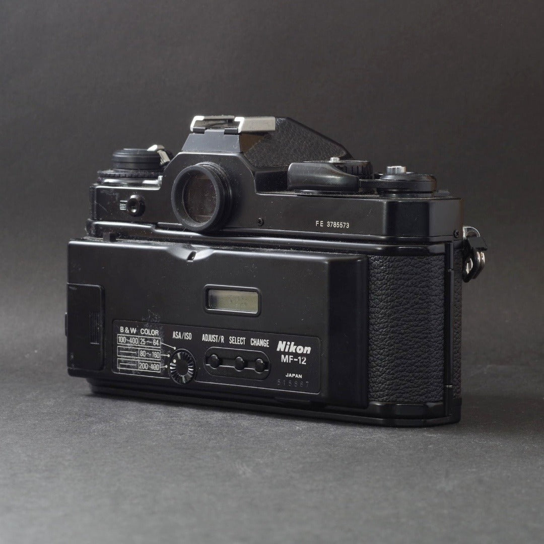 Nikon FE with MF-12 Data Back (Black) - Filem.sg
