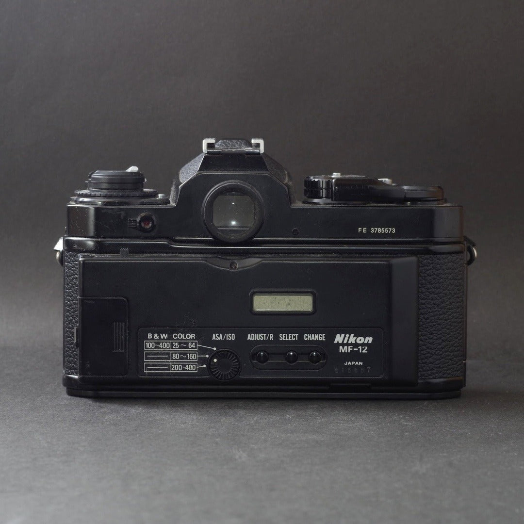 Nikon FE with MF-12 Data Back (Black) - Filem.sg