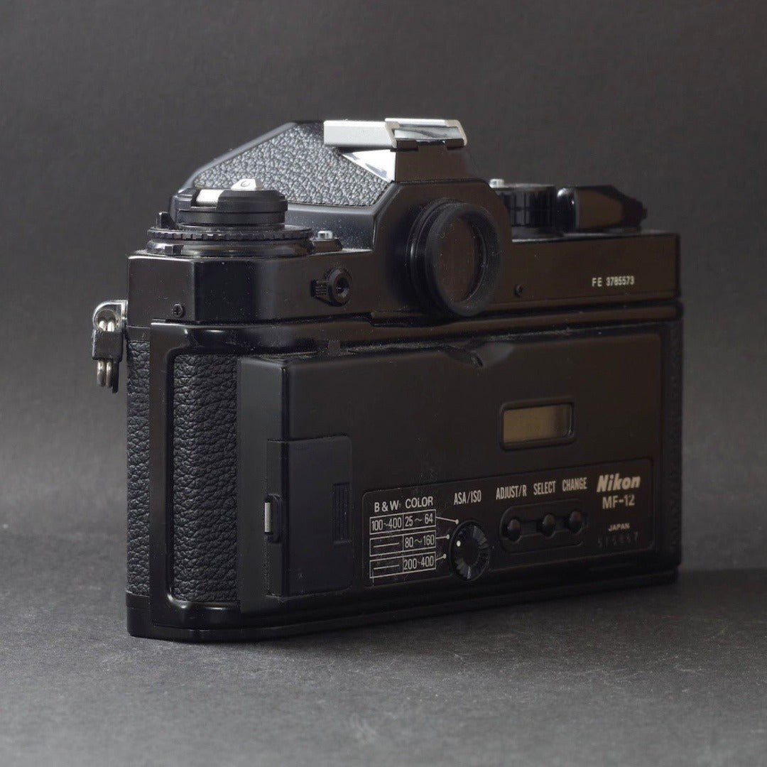Nikon FE with MF-12 Data Back (Black) - Filem.sg