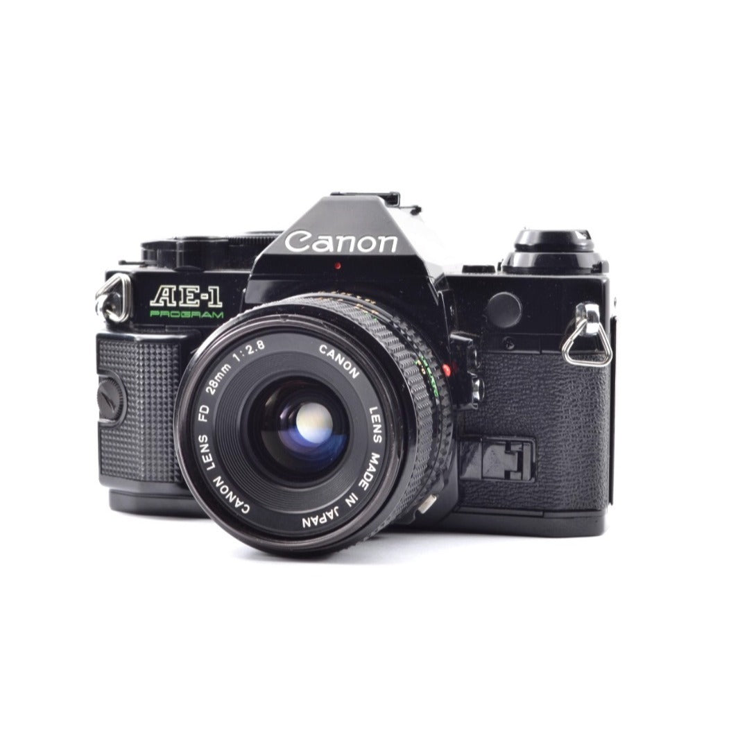 Canon AE-1 Program with FD 28mm f/2.8 (Black) - Filem.sg