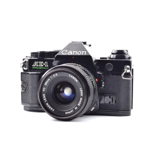 Canon AE-1 Program with FD 28mm f/2.8 (Black) - Filem.sg