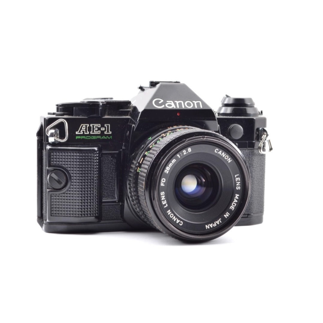 Canon AE-1 Program with FD 28mm f/2.8 (Black) - Filem.sg