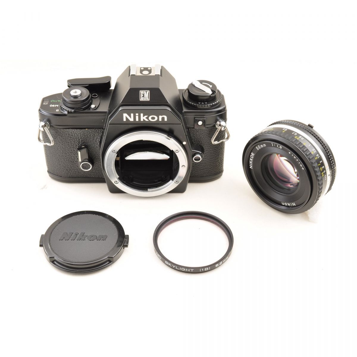 Nikon EM with Ai-S Nikkor 50mm f/1.8 Pancake (Black) - Filem.sg