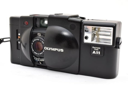 Olympus XA2 with D.Zuiko 35mm f/3.5 + A11 Flash